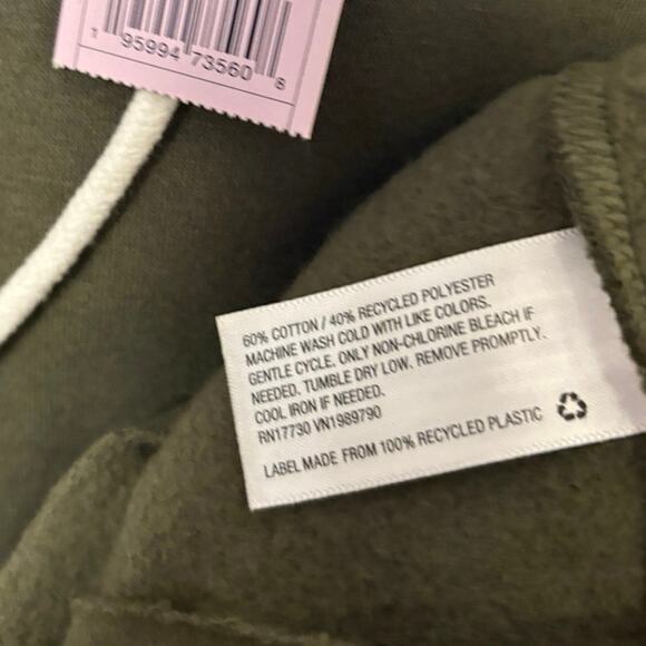 Wild Fable Olive Green Cropped Hoodie SIze Medium - Picture 6 of 6